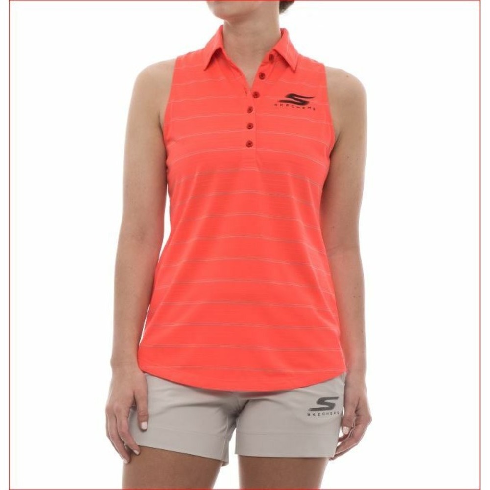 Skechers Performance women Go Golf DNA Dri polo LIWTT1 coral S MSRP $48